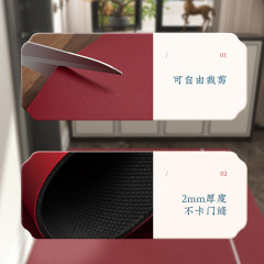 Modern Chinese Style PU Leather Entry Mat Home Entrance Door Mat Hallway Entrance Anti-Slip Rugs Washable and Easy to Clean Floor Mat