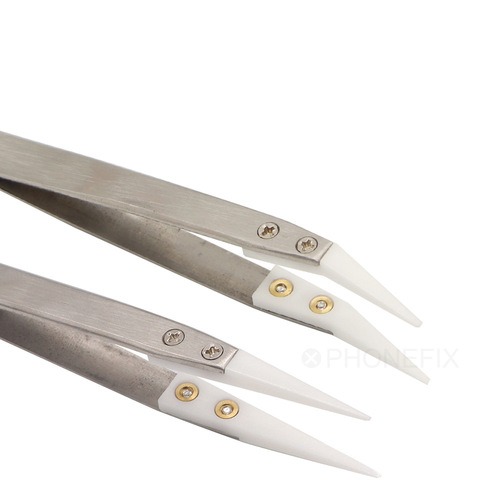 Stainless steel tweezers with replaceable heads, ceramic tweezers, resistant to high temperature, acid and alkali corrosion, DIY tools, anti-oxidation tweezers accessories