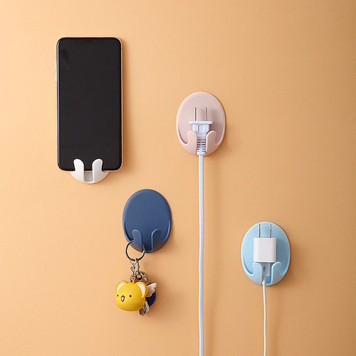 Hook creative plug punch-free sticky hook power cord storage socket holder hanger kitchen wall wall