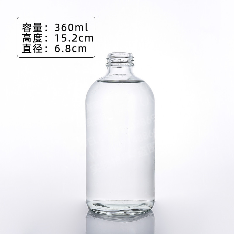 Fábrica de suministro directo de 500mL botella de aceite esencial de té de Boston 250mL botella de bomba de vidrio azul botella de emulsión al por mayor