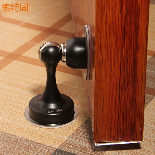 Door suction no punching 304 stainless steel strong magnetic anti-collision door stop bedroom bathroom new magnetic anti-theft door wall suction