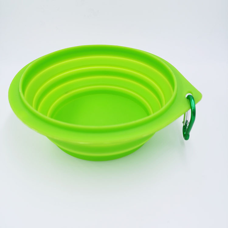 Portátil plegable perro tazón silicona Pet Bowl gato tazón beber tazón al aire libre viajes colgando tazón de comida fábrica al por mayor