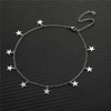 Fashionable fresh ankle bracelet stainless steel with tassels, beach universal accessory, European style, simple and elegant design