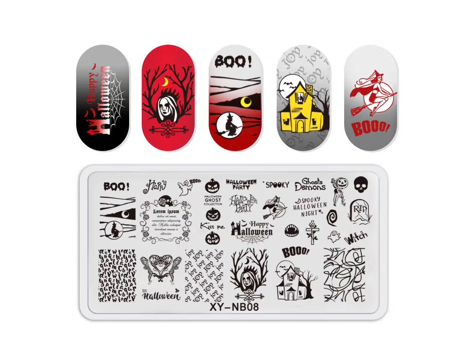 Nueva plantilla de impresión de uñas DIY película Azul de impresión de uñas esmalte de uñas placa de acero pintada XY-NB16