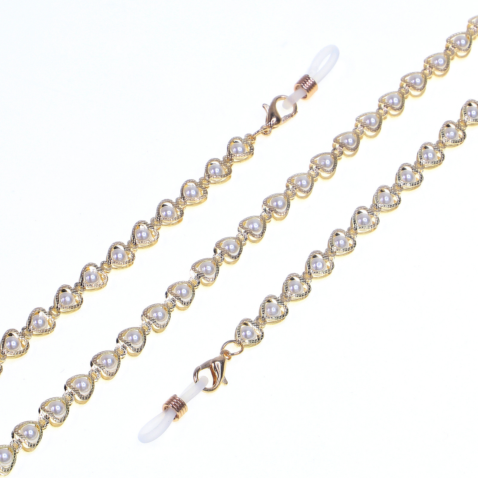 20g Weight Metal Material Korean Fashion Hot Section Fashion Simple Golden Peach Heart Pearl Glasses Chain Glasses Chain Wholesale Nihaojewelry 4