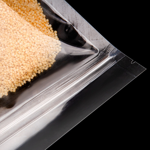 Wholesale printed clip chain sealed PET plastic bag tea coffee bean food packaging bag transparent flat bottom ziplock bag