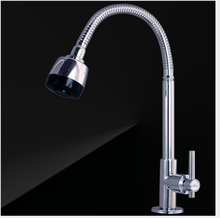 Kitchen single-cooling faucet, single-pipe cold water, full copper, 4-point stainless steel, sink, faucet, bathroom wholesale undefined