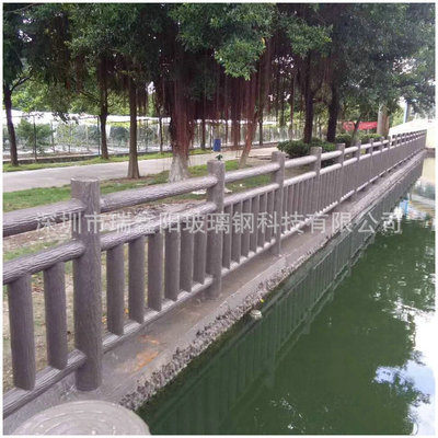 Manufactor make construction FRP Wood like railing Steel pipe FRP Imitation bark