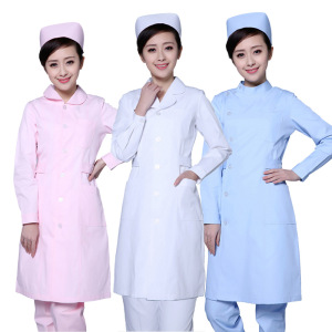 Hospital doctor nurse Hospital doctor dress long sleeve close waist short sleeve work dress white coat doctor Hospital doctor dress large size female