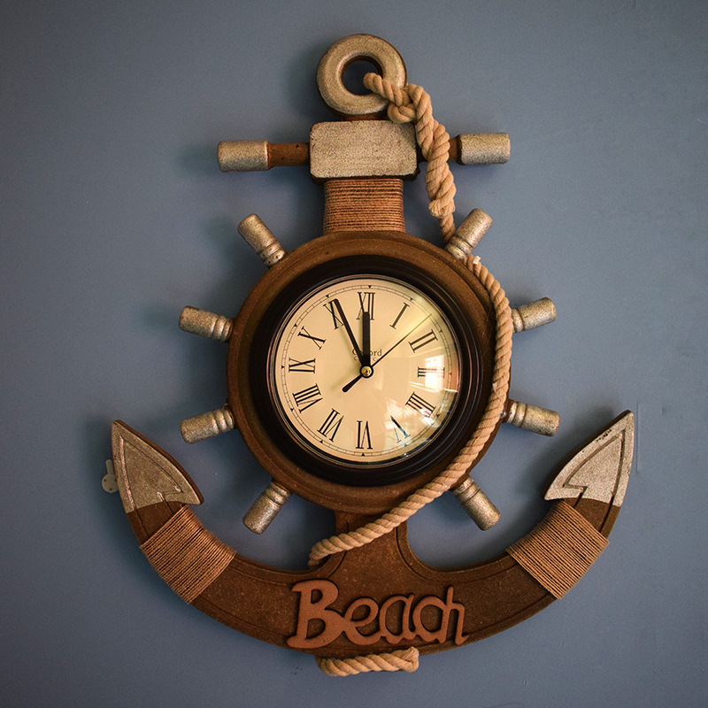 Mediterranean style retro old anchor wal...