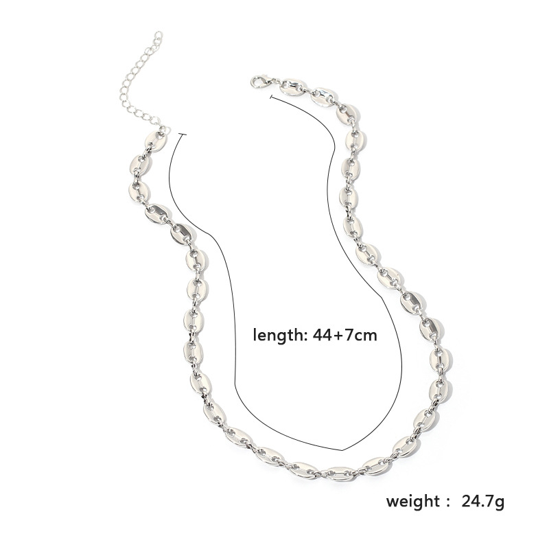 Fashion Pig Nose Chain Button Bracelet Necklace Sets For Women Clavicle Chain Wild Jewelry Nihaojewelry display picture 17