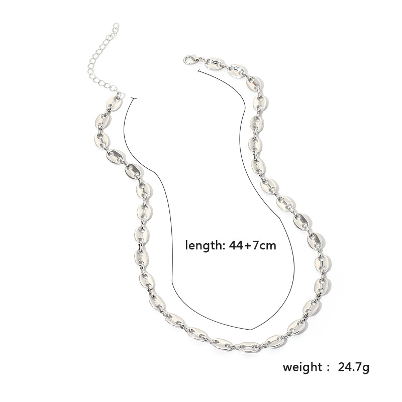 34g Weight Necklace Classification Wedding, Travel Occasion Women'S Gender White, Gold Color Fashion Pig Nose Chain Button Bracelet Necklace Sets For Women Clavicle Chain Wild Jewelry Nihaojewelry 1