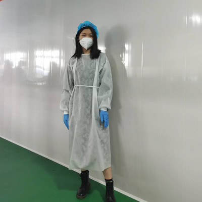 goods in stock Shanghai factory Supplying Non-woven fabric Dressing Protective clothing disposable shu Clothing for visitors