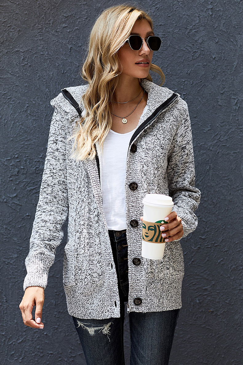 solid color knitted hooded long-sleeved jacket nihaostyles wholesale clothing NSQSY87268