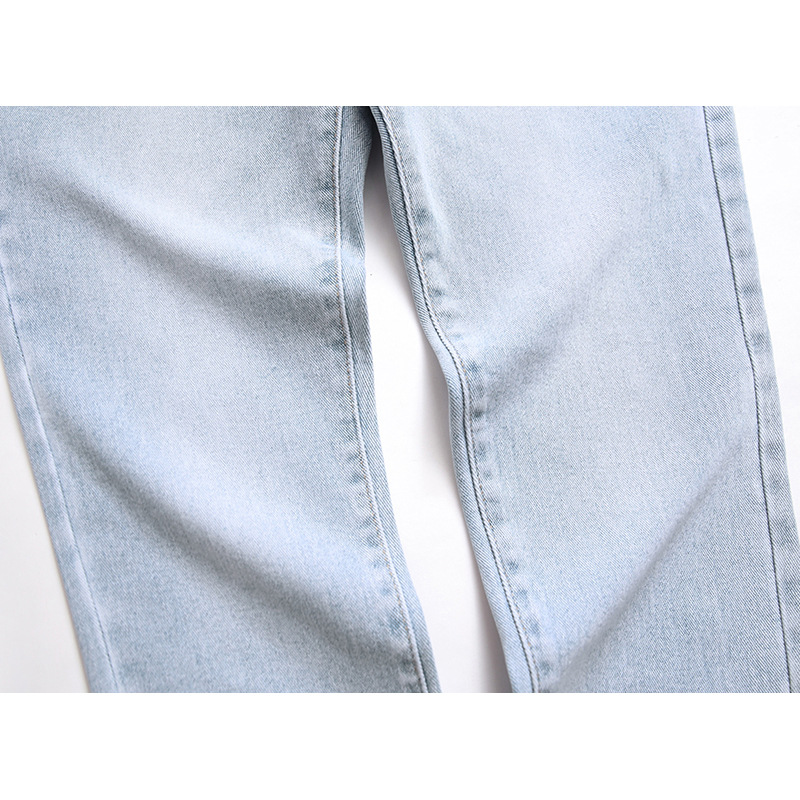 Men's New Distressed Jeans, Fashionable And Casual Elastic Straight Leg Jeans_voghion.com
