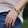 Retro woven leather bracelet, trend accessory, simple and elegant design, wholesale