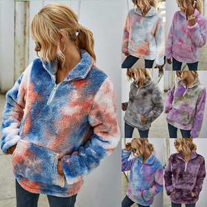 Winter European and American fashion tie dyed fur coat