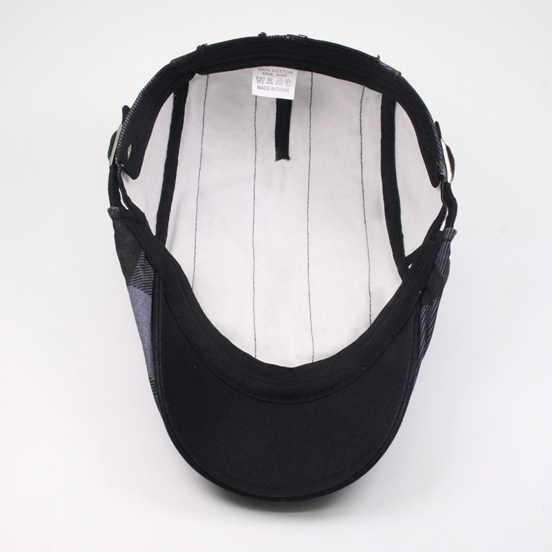 Herren-Mütze aus reiner Baumwolle, Schattierung, vielseitig, Sonnenschutz, Baskenmütze, lässiger Entenschnabelhut, Malerhut, Vorwärtshut_voghion.com