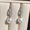 DIY Jewelry S925 Sterling Silver Earrings parts Full bore Buckle ring Pearl Earrings Earrings Silver ornament