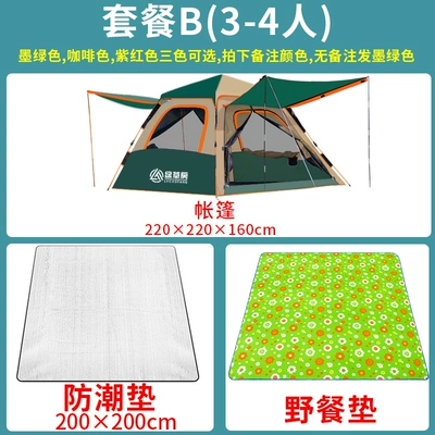 Tent Outdoor Camping Thickened 3-4: Çadırlar - package-b3-4-people-three-color-optional-color-remarks-applicable-number-of-persons