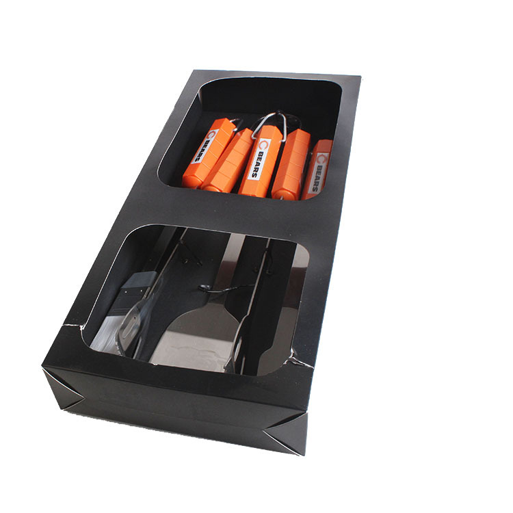 Fuente de la fábrica PP mango de goma para hornear conjunto de acero inoxidable barbacoa de cartón para hornear juego al aire libre suministros de barbacoa herramientas