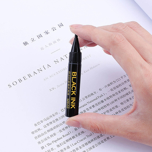 Guangna Xiuli pen can be added with ink to copy scriptures. Large regular script, medium regular script and small regular script. Very fine soft-tipped brush calligraphy pen. Exclusive cross-border supply.