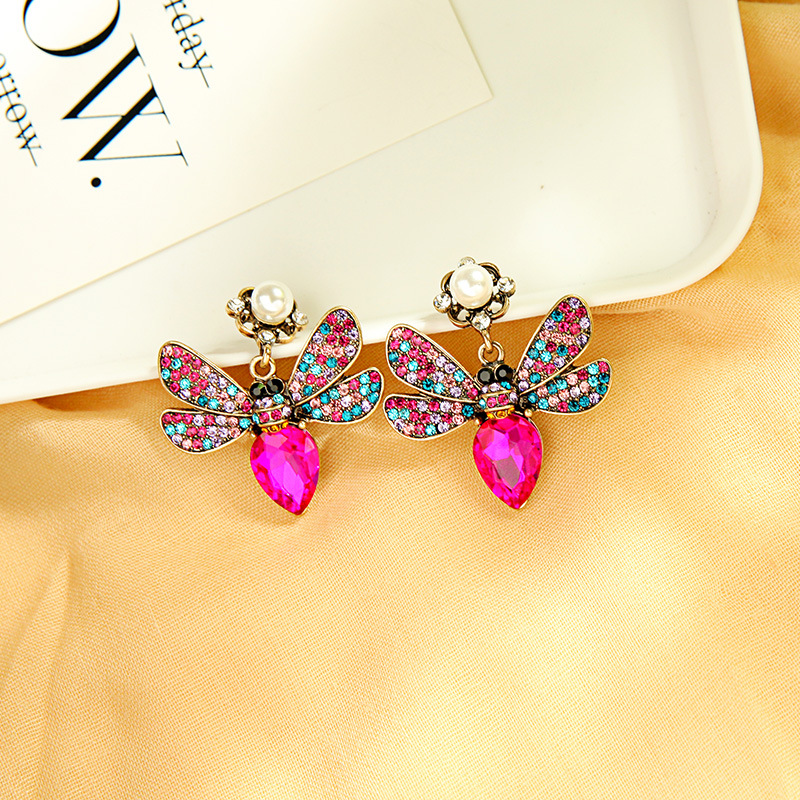 Korean Fashion 925 Silver Needle Earrings Personalized Diamond Retro Earrings Mori Girl Wild Bee Earrings Wholesale display picture 4