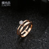 Accessory stainless steel, retro ring, zirconium, wholesale