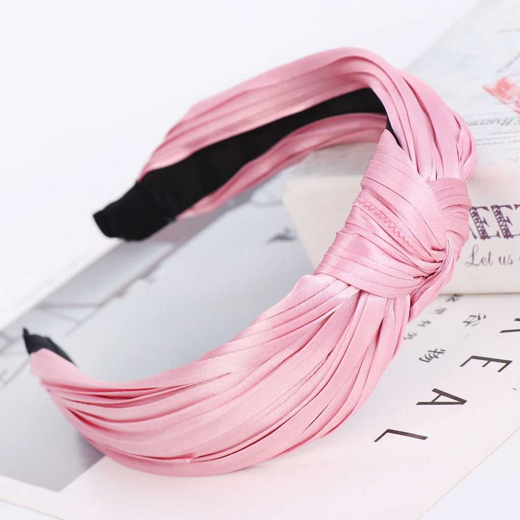 Knotted Wrinkled Headband Pure Color Wrinkled Headband Suppliers China display picture 11