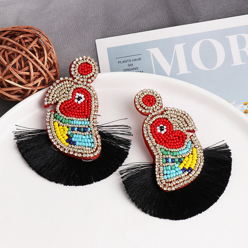 New Characteristic Beaded Earrings With Exaggerated Lines And Tassel Earrings For Women display picture 3