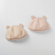 moinmlon韩版秋冬新品女童贝雷帽可爱双耳呢子帽宝宝气质毛呢帽子