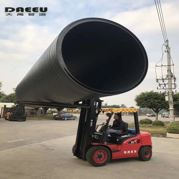 广东厂家HDPE中空壁缠绕管增强型大口径市政排污管200-2000排水管