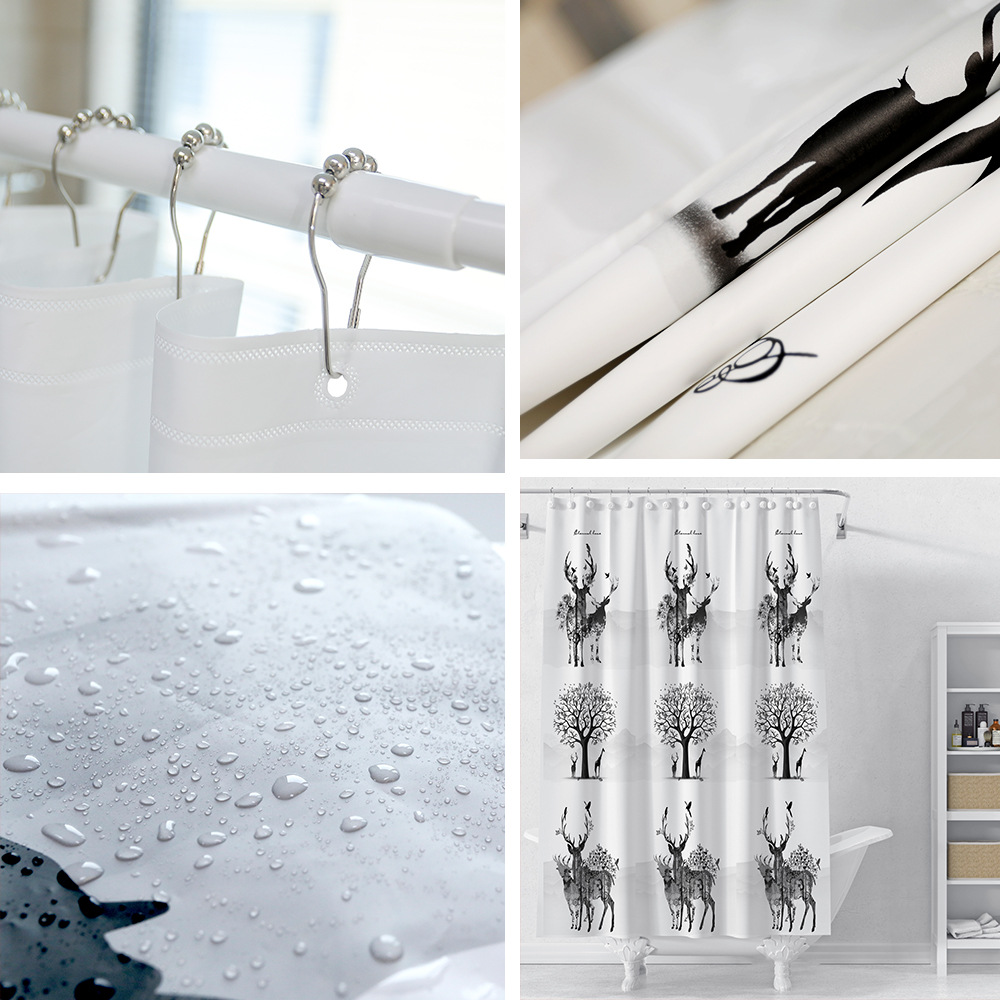Cortina de ducha PEVA impresión múltiple en stock baño impermeable cortina de partición transfronteriza simple estilo ins cortina de baño Cortina de ducha