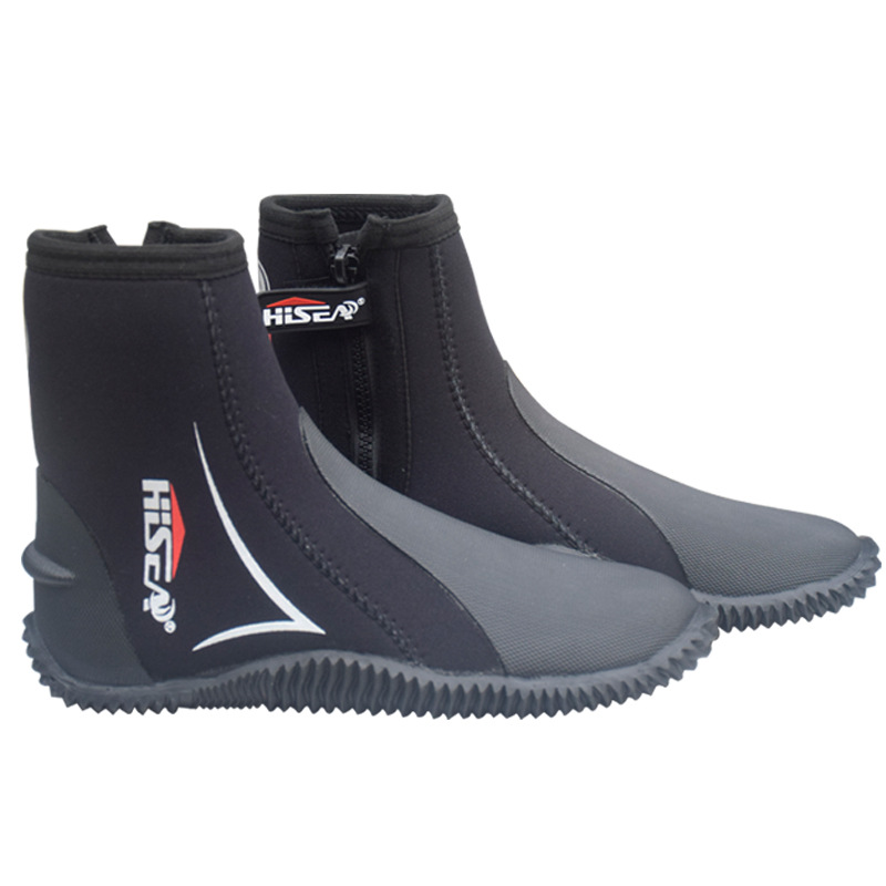 Factory wholesale 5MM surfing Dive keep warm Diving shoes Upstream shoes Boots men and women Gaobang non-slip black