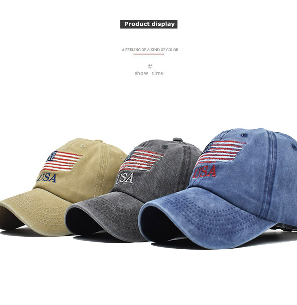 Unisex Hip-hop Retro Streetwear American Flag Curved Eaves Baseball Cap display picture 3