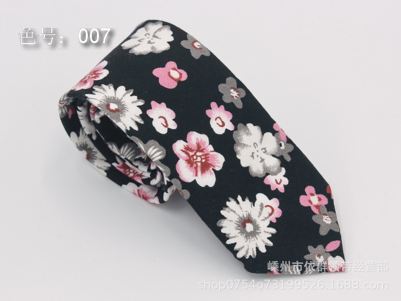 Los fabricantes venden al por mayor corbata de algodón para hombres de estilo chino 6cm de ancho y estrecho corbata estampada casual de moda floral en stock
