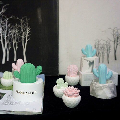 Creative indoor diffuser stone aromatherapy car ornaments cactus gypsum succulent clothing cabinet deodorizing diffuser stone customization