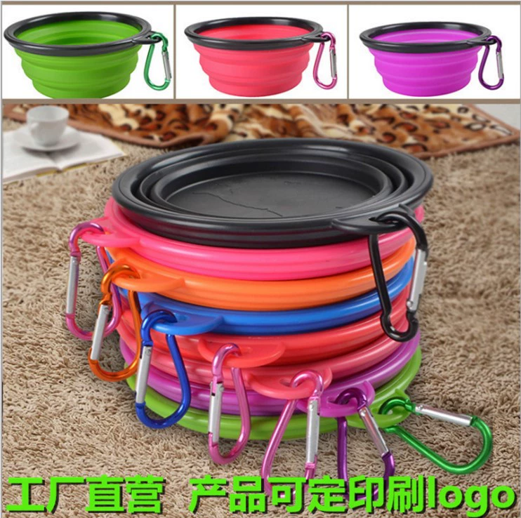 Производитель черная рамка складная силиконовая миска для домашних животных портативная миска для собак еда посуда миска для собак миска для кошек оптом