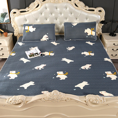 一手货源新款凉感丝乳胶凉席可折叠软席冰丝凉席三件套1.8米1.5米