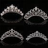 Children's crown headwear comb bride jewelry studio comb hair ornaments diamond hair comb pearl birthday crown wholesale