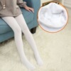 Demi-season fleece white children's tights, leggings, increased thickness