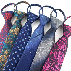 20227cm Korean style business wedding zipper tie easy to pull tie