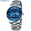 CRRJU/Card Jun 2175 Men's Business Double Calendar Write Steel Band Roman Character Dial Waterproof Men Watch