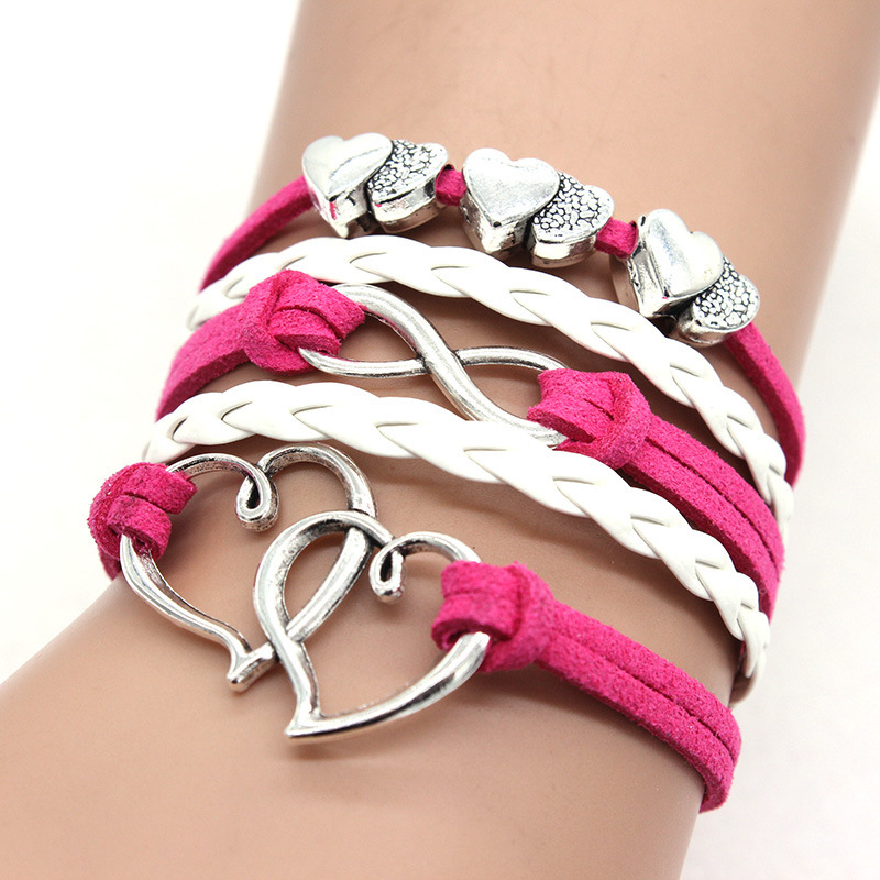 Fashion Heart Shape Pu Leather Alloy Plating Women's Bracelets 1 Piece display picture 5