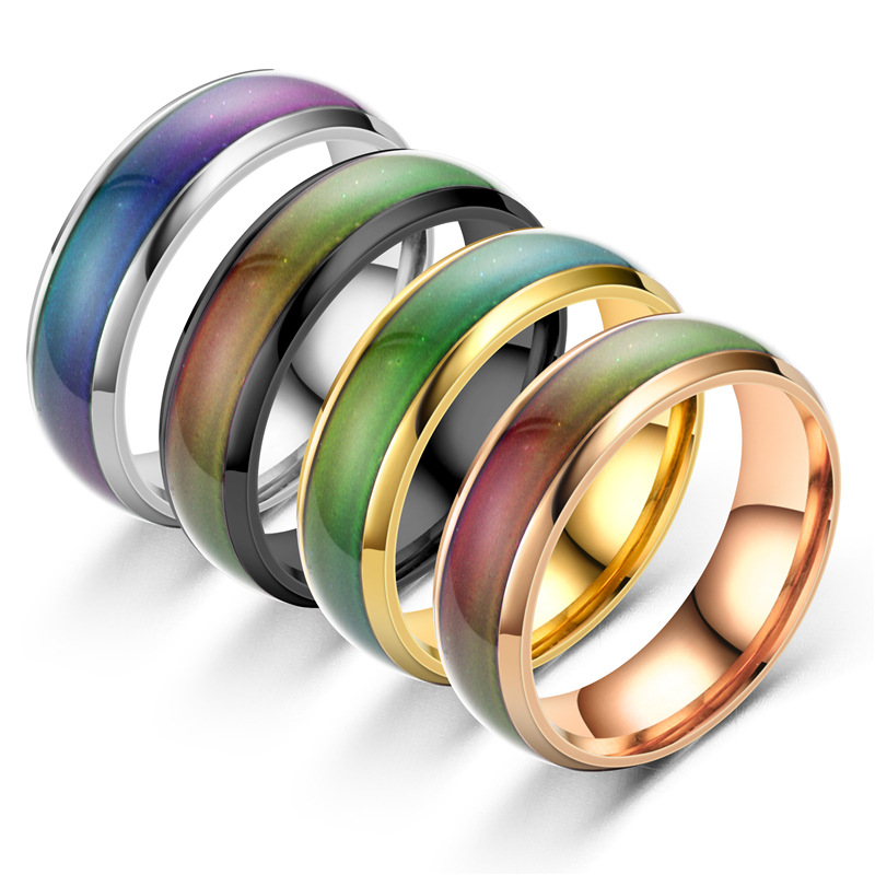 Fashion New Glazed Seven Color Changing Ring display picture 3