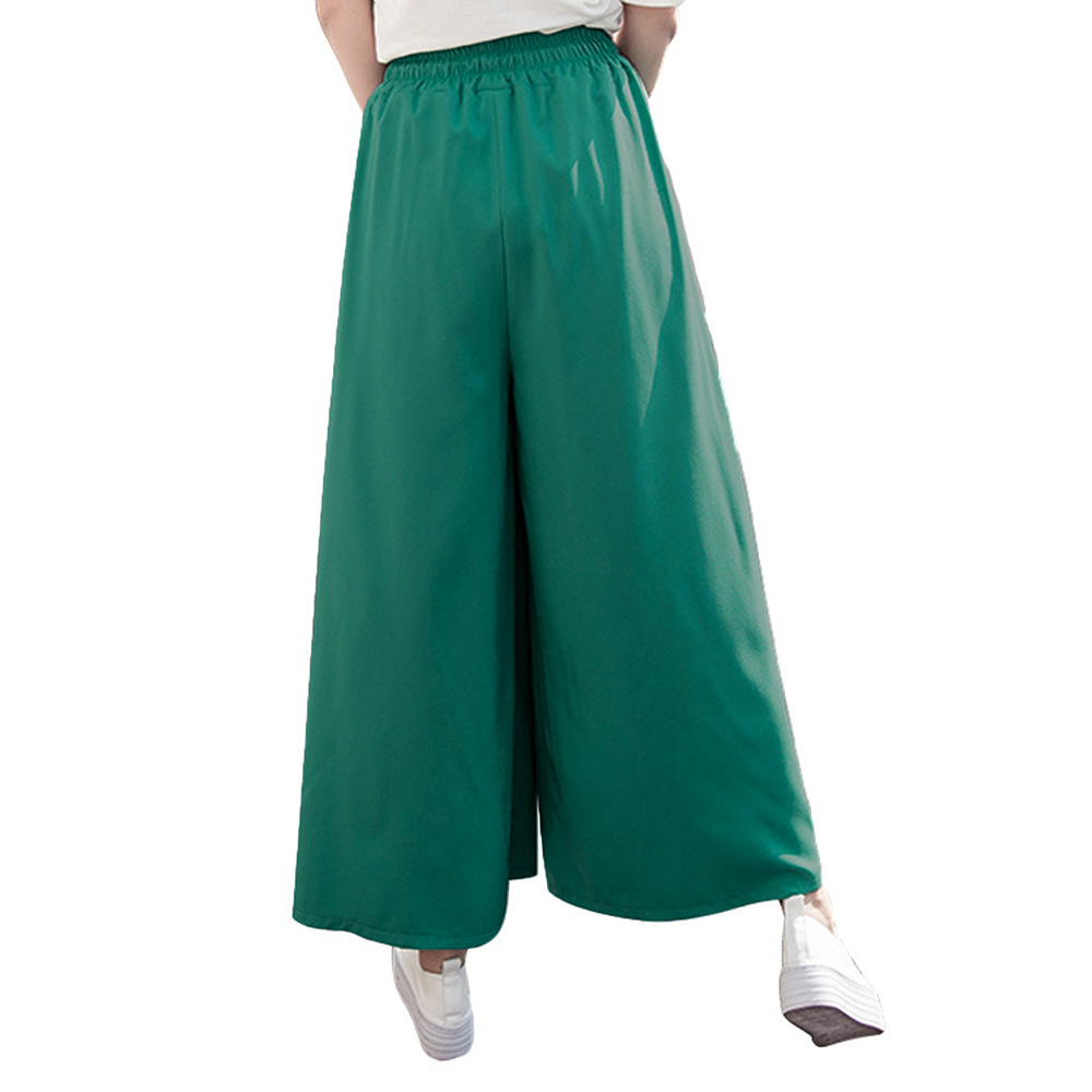 casual wide-leg loose solid color fashion nine-point pants NSJR36695