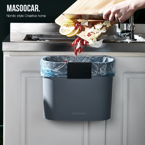 Kitchen trash can cabinet door hanging household kitchen storage bucket hanging wall-mounted toilet bathroom trash can