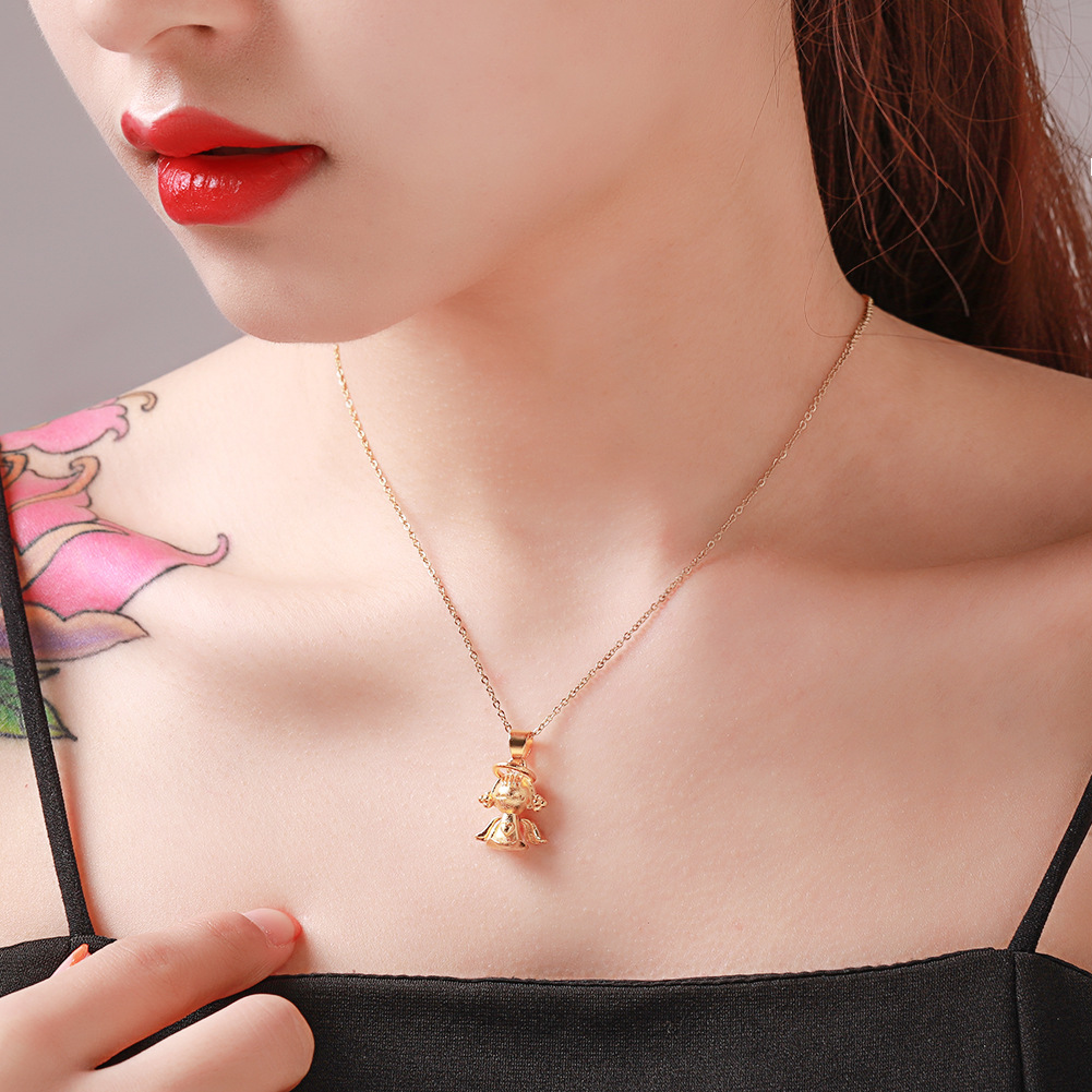 New Fashion Simple Cute Angel Baby Pendant Female Necklace Wholesale display picture 3