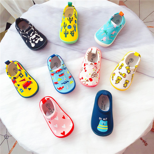 Japanese single new girls' elastic cloth shoes boys' shoes children's canvas shoes one-foot baby kindergarten shoes