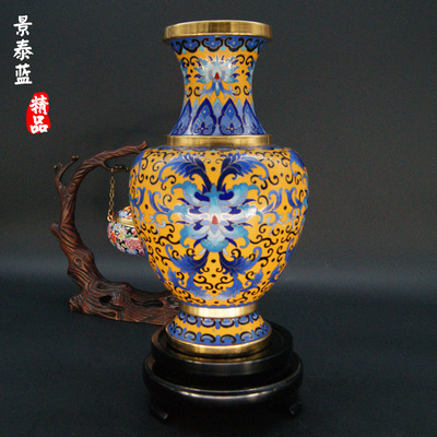 传承工艺手工制作绘制景泰蓝花瓶居家收藏好摆件特色老北京纪念品